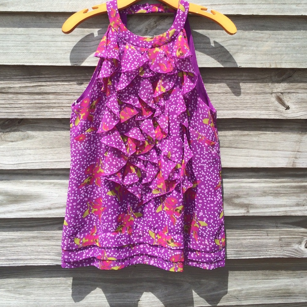 Purple print top